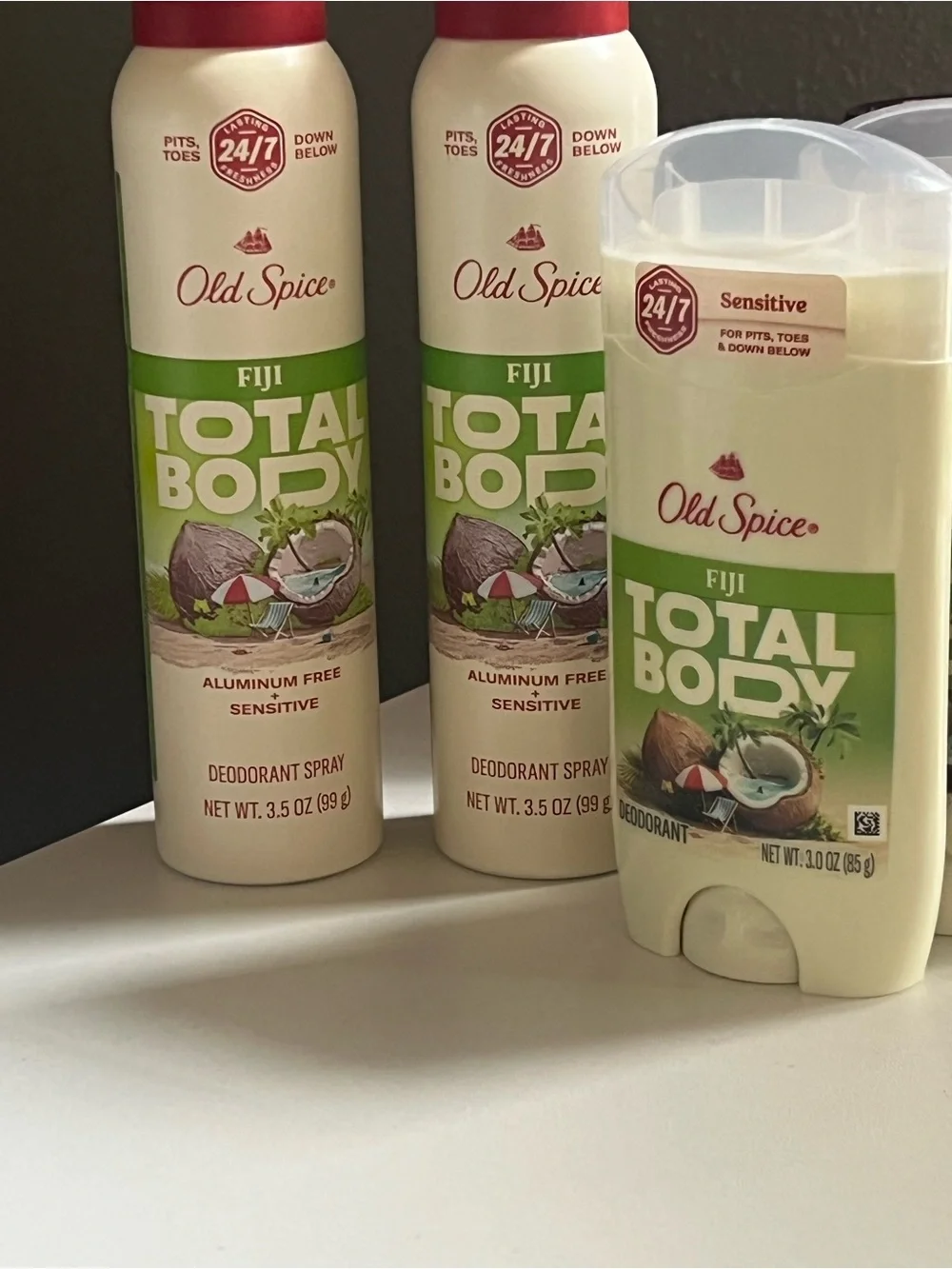 Old Spice Total Body Deodorant Bundle of 7 Total Fiji Scented Al Are Brand New!